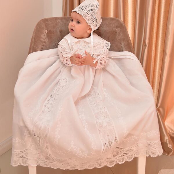 Long Sleeve Baby Christening Gown