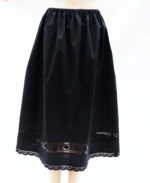 Black Cotton Petticoat Adorned with Lace Trims and Pin Tucks - Image 4