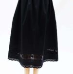 Black Cotton Petticoat Adorned with Lace Trims and Pin Tucks - Image 2