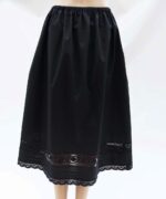 Black Cotton Petticoat Adorned with Lace Trims and Pin Tucks - Image 3