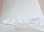 White Cotton Pillowcases Adorned with Ruffles - Image 2