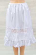 White Cotton Petticoat with Lace and Ruffles 6