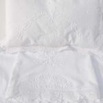 Cot Bed Sheet Set Hand Embroidered Embellished with Handmade Lace - Image 4