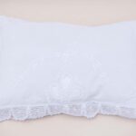 Cot Bed Sheet Set Hand Embroidered Embellished with Handmade Lace - Image 2