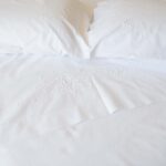 White Cotton Flat Sheet Double Hand Embroidered - Image 4