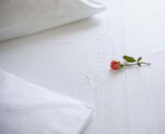white cotton flat sheet sets double hand embroidered in Portugal