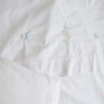 white cotton flat sheet hand embroidered in Portugal
