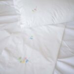 White Cotton Flat Sheet Single Bed Hand Embroidered in Portugal - Image 3