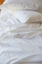 White Cotton Flat Sheet Single Hand Embroidered - Image 5