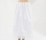 White Cotton Petticoat Adorned with Lace Trims and Pin Tucks - Image 2