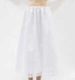White Cotton Petticoat Adorned with Lace Trims and Pin Tucks - Image 6