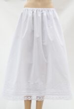 White Cotton Petticoat Adorned with Lace Trims and Pin Tucks - Image 7