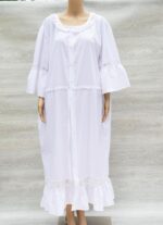 white cotton plus size ladies nightdress