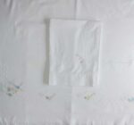 White Cotton Flat Sheet Single Bed Hand Embroidered in Portugal - Image 7