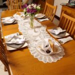Cotton Table Runner Lace Hand Embroidered White - Image 5