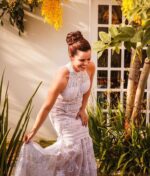 Bespoke Handmade Lace Wedding Dress Turtleneck