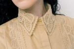 Cotton Long Sleeve Shirt for Women with Handmade Lace Trims - Image 5