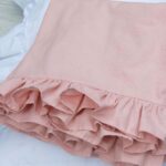 cotton baby pink pillowcases with edging ruffles all around