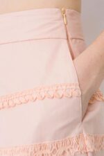 Flared Cotton Midi Skirt Adorned with Bobbin Lace Trims - Image 4