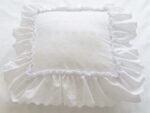 White Broderie Anglaise Cushion Covers with Wide Ruffles