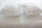 Bespoke White Cotton Broderie Anglaise Cushion Covers with Ruffles - Image 3