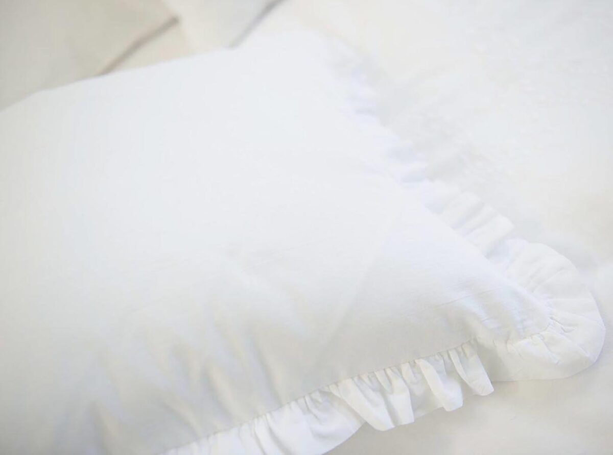 Cotton Cushion Covers with Frills for Bed