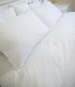 White Cotton Pillowcases Hand Embroidered and Edging Handmade Lace Trims