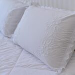 White Cotton Pillowcases Hand Embroidered and Edging Hand Handmade Lace Trims - Image 2