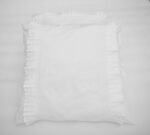 White Cotton Continental Shams Pillowcases with Ruffles and Lace Trims 65cm x 65cm - Image 8