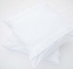 White Cotton Continental Shams Pillowcases with Ruffles and Lace Trims 65cm x 65cm - Image 2