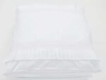 White Cotton Continental Shams Pillowcases with Ruffles and Lace Trims 65cm x 65cm - Image 3